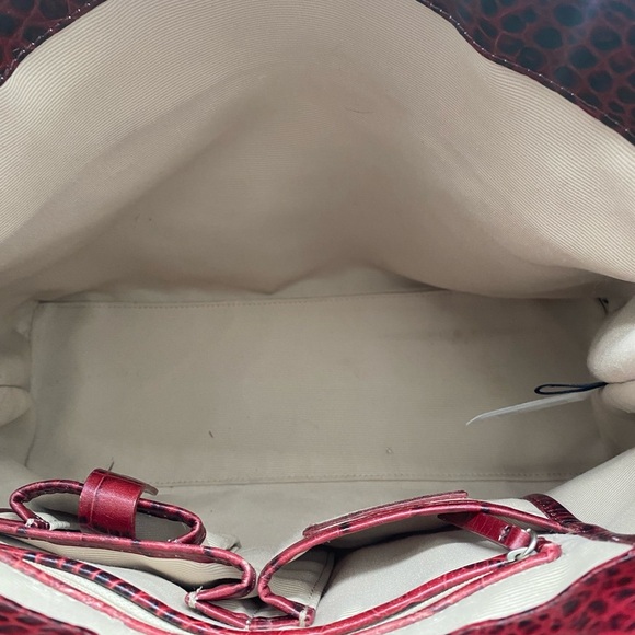 Ann Taylor Red Crocodile-Pattern Shoulder Bag- leather - Picture 11 of 11